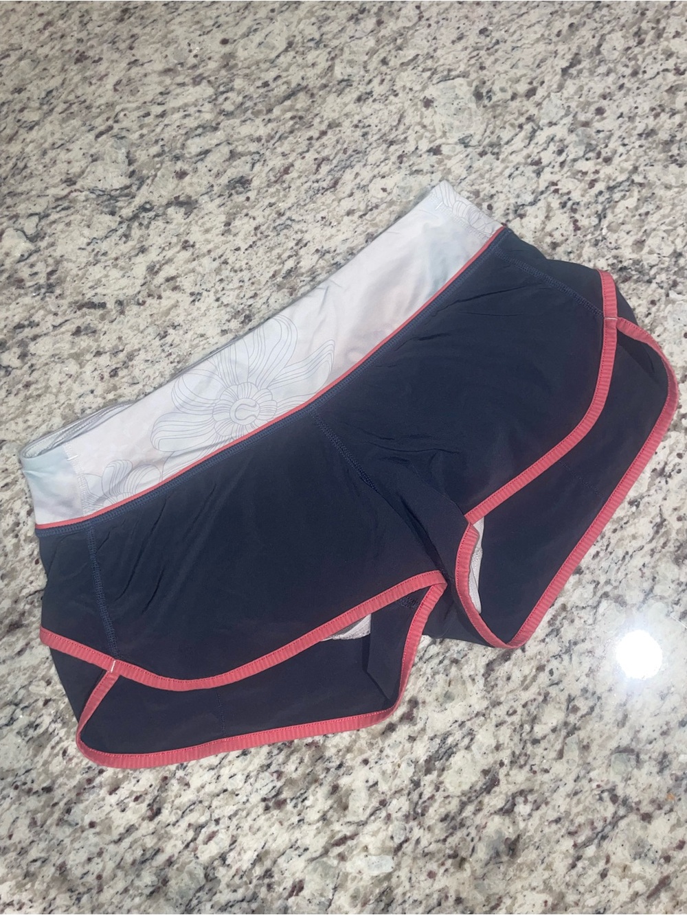 lululemon athletica Gray Performance Shorts with Coral Trim